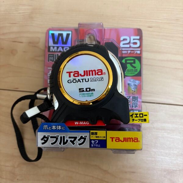 タジマ(Tajima)コンベックス剛厚テープ5m×25mm 剛厚セフGロックダブルマグ25 尺相当目盛付GASFGLWM2550S