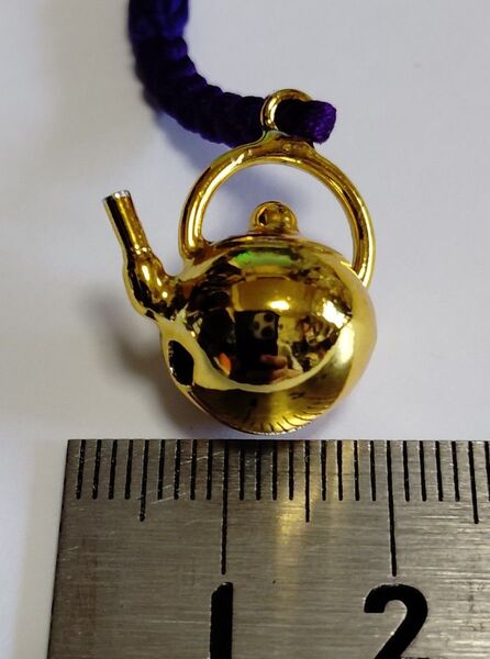 ヤカン型鈴 ストラップ 根付 キーホルダー やかん 鈴 レア 未使用