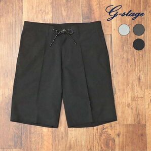 【g-stage 】ハーフパンツ SOLOTEX MoveIt 撥水 ストレッチ シワ防止 無地 ゴルフ ブラックXL