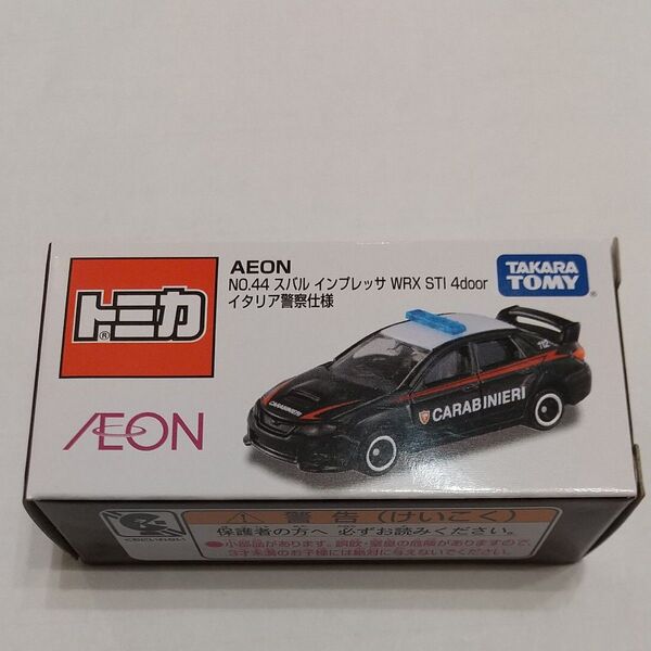 AEON トミカ NO.44 スバルインプレッサWRX STI 4doorイタリア警察仕様 新品未開封1個