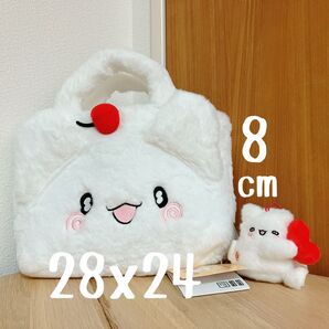 ★はなまるおばけ プラチナムザッカ もこもこバッグ ハート マスコット タグ付き 未使用★1+1