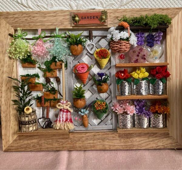 フォトフレームオブジェ Garden ミニチュア ハンドメイド