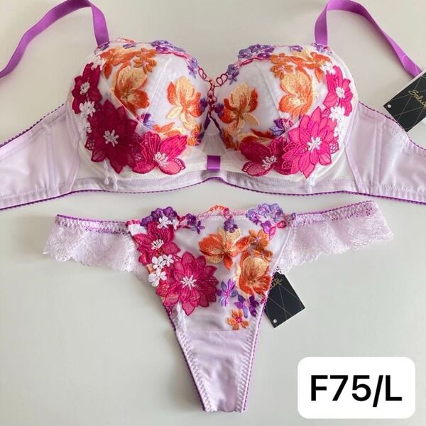 ワコール サルート ちはやふる F75/L/M PU リボンブラ ソング タンガ Tバック 81