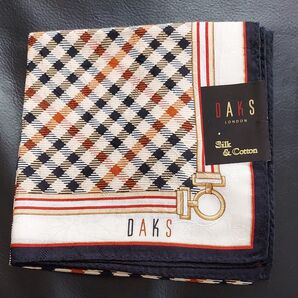 DAKS LONDON シルク&コットン ハンカチーフ チェック柄