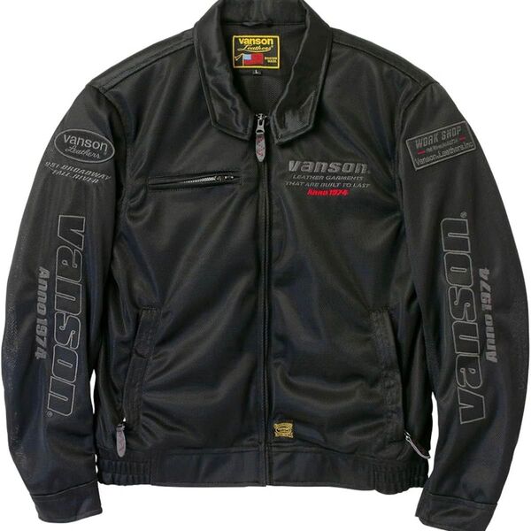 ★ バンソン バイクウェア スウィングトップ メッシュジャケット メンズ ストレッチ 春夏 VANSON
