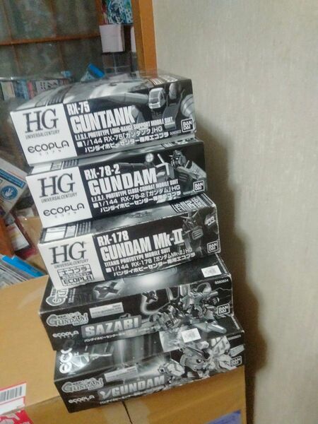 未組立バンダイホビーセンター専用エコプラ RX-78-2 ガンダム ガンタンクガンダムMkⅡBB戦士νガンダムサザビーガンプラ