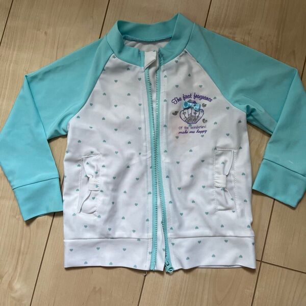 女の子 水着 ラッシュガード 90サイズ ハート柄