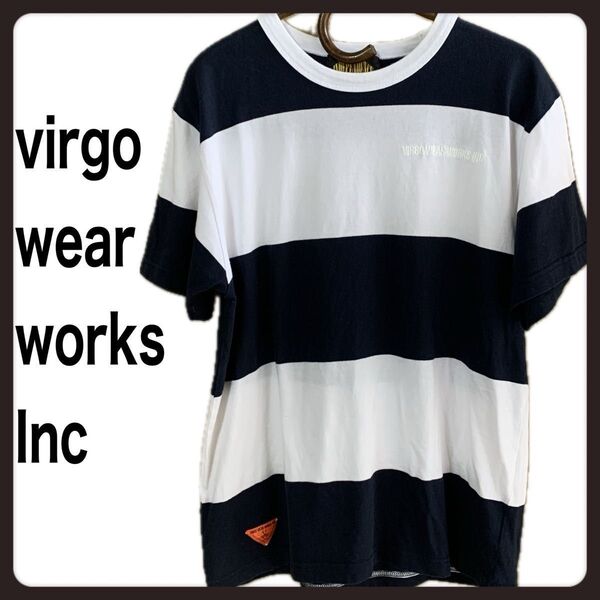 ★virgo wear works inc ボーダーTシャツINDEPENDENCE サイズ2Mサイズ相当 ヴィーゴウェアワークス