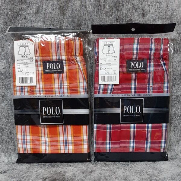 POLO トランクス M 2枚 オレンジ+レッド