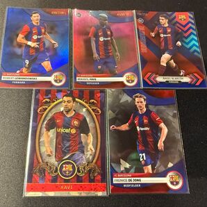 Topps バルセロナ チームセット シリアル パラレル サッカーカード soccer レバンドフスキ シャビ