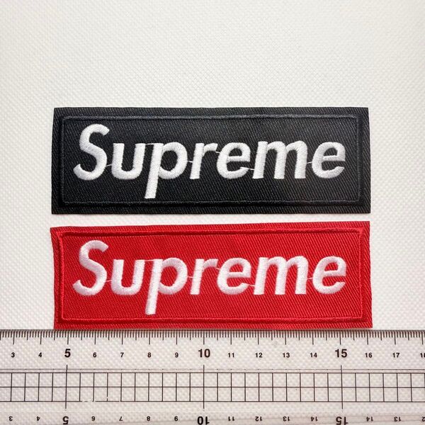 Supreme ロゴワッペン 2枚セット 刺繍アイロンワッペン アップリケ