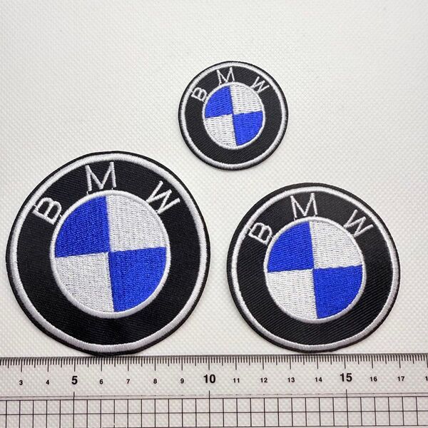 BMW ロゴ 刺繍 ワッペン エンブレム 3個セット刺繍アイロンワッペン アップリケ