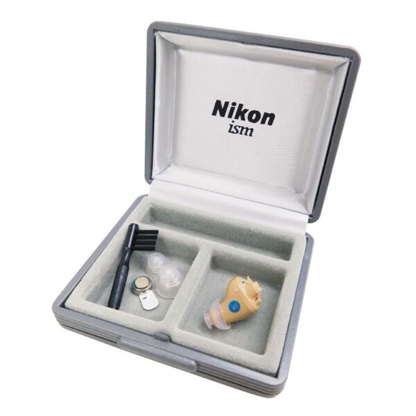 Nikon 補聴器 NEF-M100 左耳用 電池60粒 ケース 付属品付