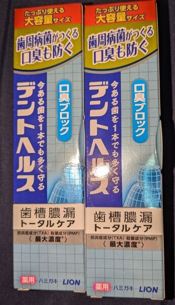 《2本セット》大容量サイズ ライオン デントヘルス 薬用ハミガキ 口臭ブロック 115g×2