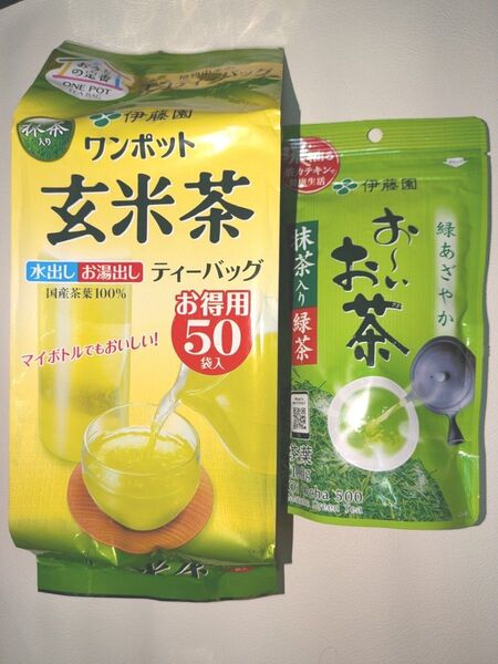 伊藤園 おーいお茶 抹茶入り緑茶 100g ワンポット 抹茶入り玄米茶 3.3g×50袋 エコティーバッグ