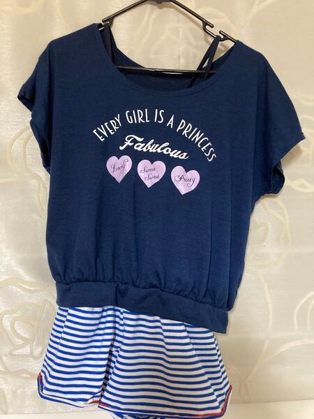 女の子 セットアップ ネイビー 水着