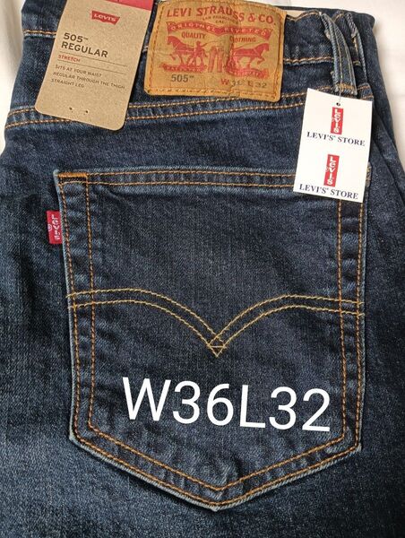 リーバイス 505(TM) レギュラーフィット インディゴ SEQUOIA メンズ W36L32l2