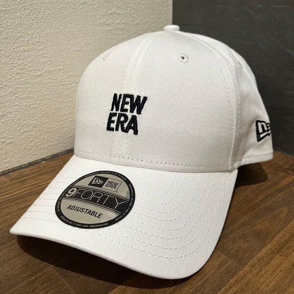 ニューエラ NEW ERA ロゴキャップ ホワイト ブラックロゴ 9FORTY