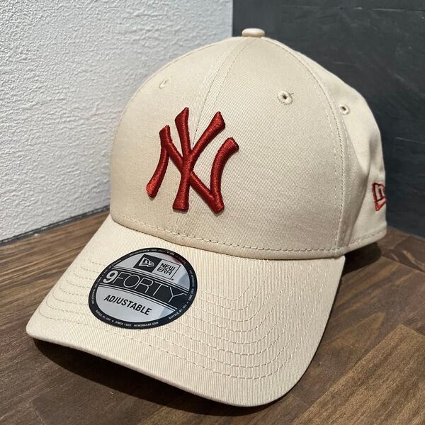 ニューエラ NEW ERA NY ニューヨークヤンキース ベージュ オレンジロゴ 9FORTY