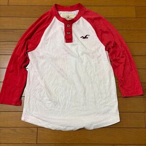 HOLLISTER 七分袖 Tシャツ 白 赤