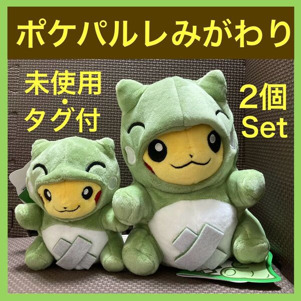 【新品】ポケパルレのみがわり ピカチュウ ぬいぐるみ・マスコット 2種類セット タグ付き ポケモンセンター限定 着ぐるみ ポンチョ