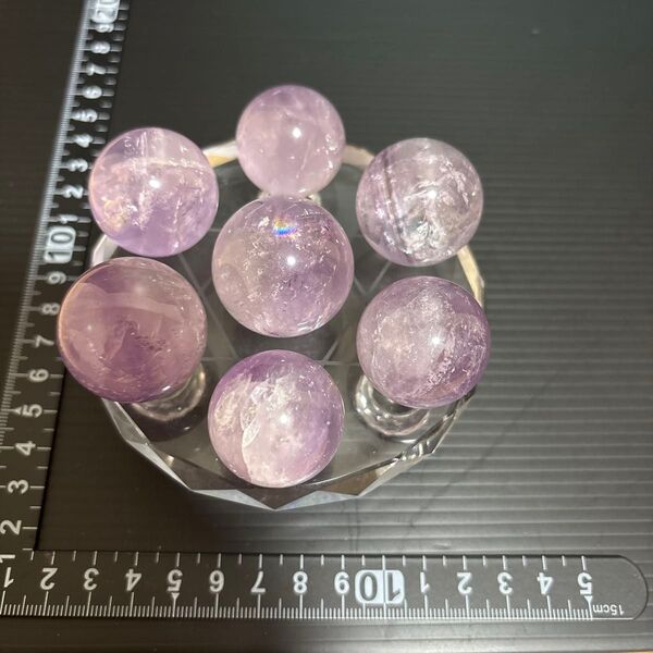 アメジスト 丸玉 7個セット パープル 天然石