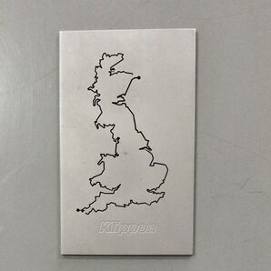 Klippon イギリス地図 金属プレート シルバー