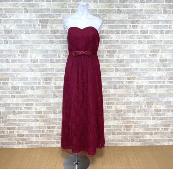ドレス ロングドレス M 赤系 パーティードレス カラードレス キャバドレ 発表会 イベント