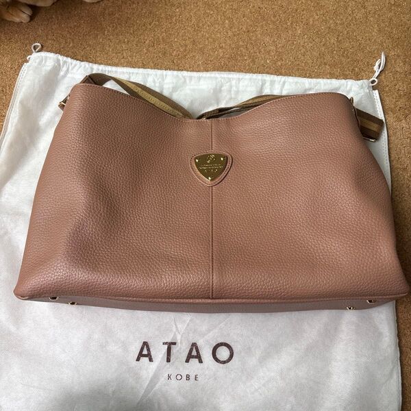 ATAO アタオ エルヴィ 2way ショルダーバッグ 斜め掛け ブラウン系 アーモンド