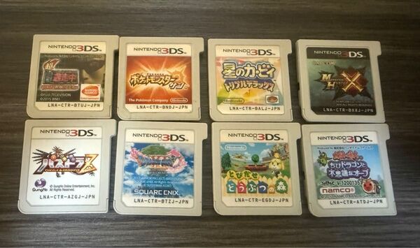 3DS ソフト 8点 セット 星のカービィ ポケットモンスター サン どうぶつの森 太鼓の達人 ニンテンドー3ds ソフトのみ