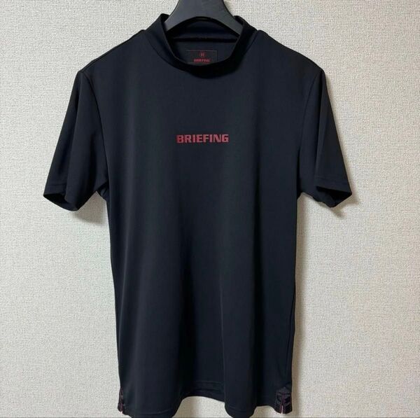 BRIEFING ブリーフィング ゴルフ 半袖 モックネックシャツ ブラック M GOLF ハイネック Tシャツ