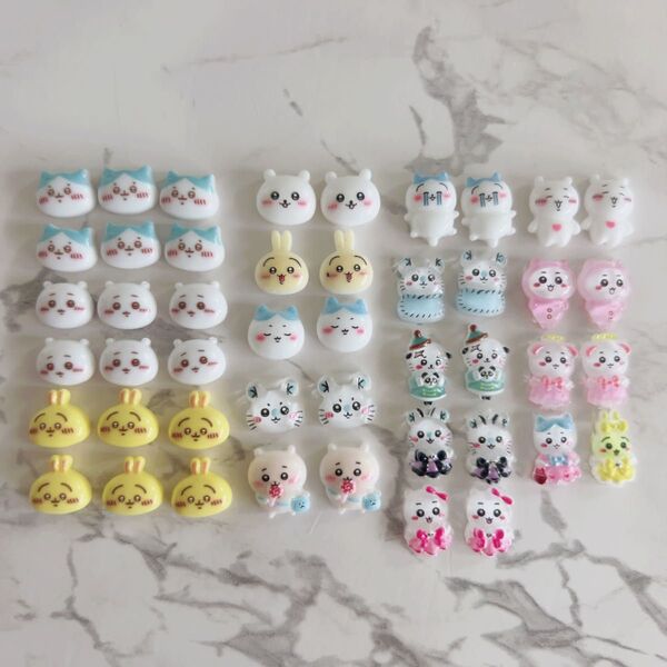 ちいかわ風 ネイルパーツ ネイパ ハチワレ うさぎ モモンガ 風 セルフネイル キャラクター デコパーツ