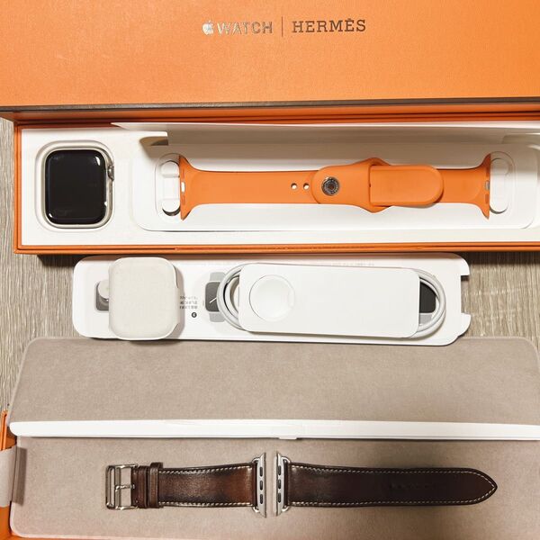 Apple Watch Hermes series7 45mm エルメス レザーベルト付
