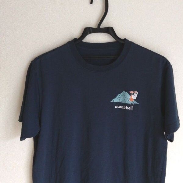 レア mont-bell トレッキング ファミリー ネイビー WIC.T 透湿 即乾 速乾 半袖 アウトドア men's M