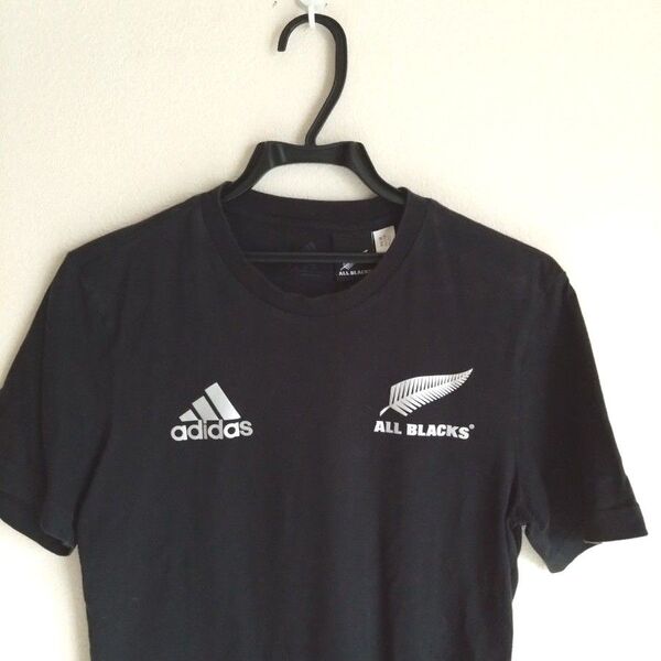 adidas ALL BLACKS ブラック ラガーシャツ Tシャツ 速乾 即乾 透湿 UVケア men's M