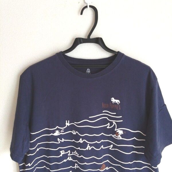 BIG SIZE Hush Puppy ハッシュパピー ネイビー コットン Tシャツ 3L XXL 2XL