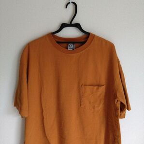 CHUMS ブラウン シンプル コットン ポケット 厚手 Tシャツ BIGシルエット men's XL 半袖 ポケットTシャツ