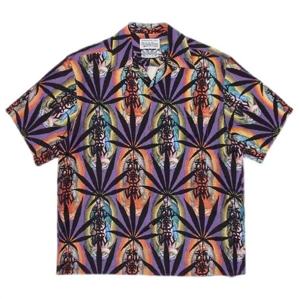 WACKO MARIA アロハシャツ 舐達磨 なめだるま ワコマリア 紫 パープル XL