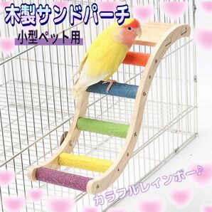 サンドパーチ はしご ペット 小動物 インコ 運動 ストレス解消 小鳥 カラフル