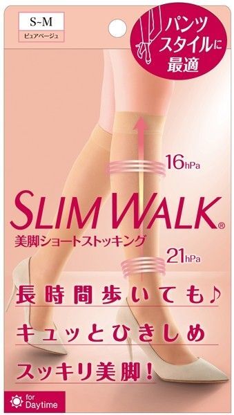 【新品】スリムウォーク 美脚ショートストッキング S-M