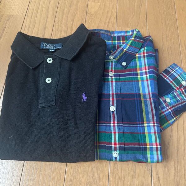 子供服 ポロ ラルフローレン Polo Ralph Lauren キッズ ポロシャツ チェックシャツ 2枚セット 120cm