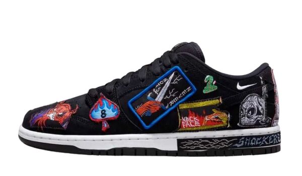 Neck face × Nike SB Dunk Low "Black/White/Multi Color"