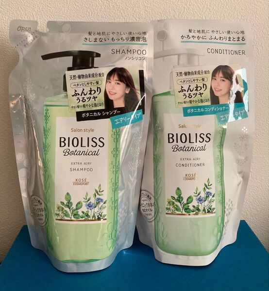 KOSE コーセ サロンスタイル ビオリス ボタニカル シャンプー & コンディショナー 詰替 各340ml (エアリー)