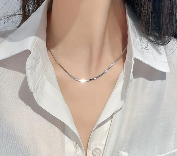 ⑧新品 ステンレス シルバー ネックレス メンズ レディース 金属アレルギー対応 チェーン 男女兼用 シルバーチェーン 40㎝