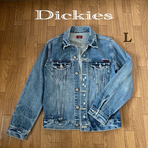 Dickies ディッキーズ デニムジャケット ダメージ加工 2ポケット L デニム ジャケット