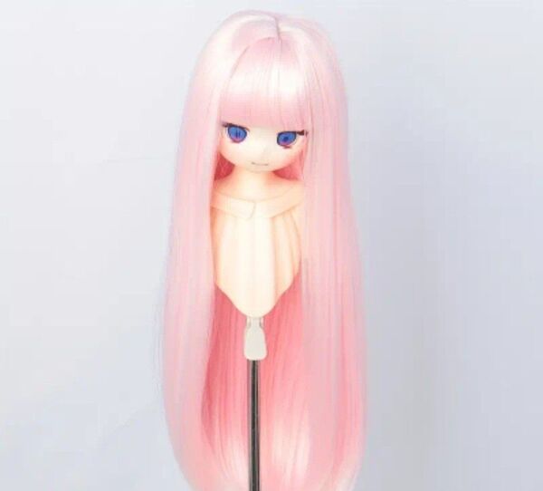 BJD 耐熱性 ドールウィッグ 9~10インチ ストレート ピンク