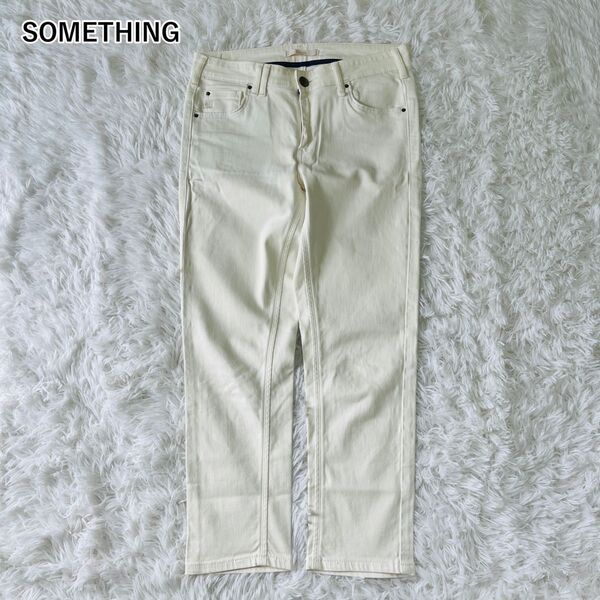 【USED】サムシング SOMETHING エドウィン EDWIN 日本製 ホワイトデニムパンツ スキニー ストレッチ Sサイズ