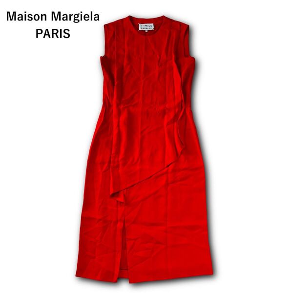 【良品】メゾンマルジェラ Maison Margiela イタリア製 シルク混 シフォンドレス レイヤードワンピース 高級感