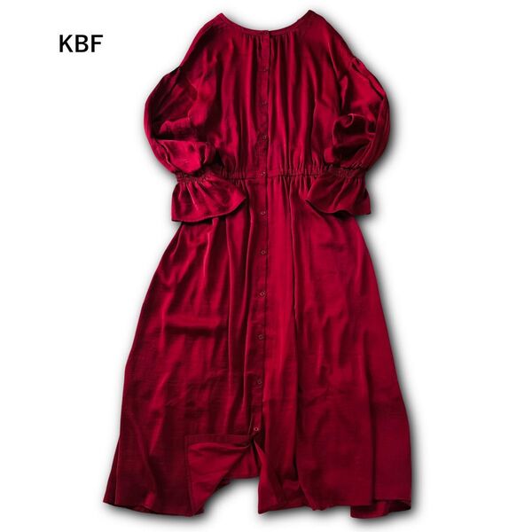 【USED】ケービーエフ KBF URBAN RESEARCH 長袖 ロング丈 シャツワンピース フレア袖 上品 体型カバー