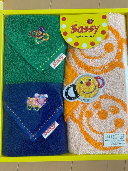 【新品】Sassy ウォッシュタオル ミニタオル 3点セット
